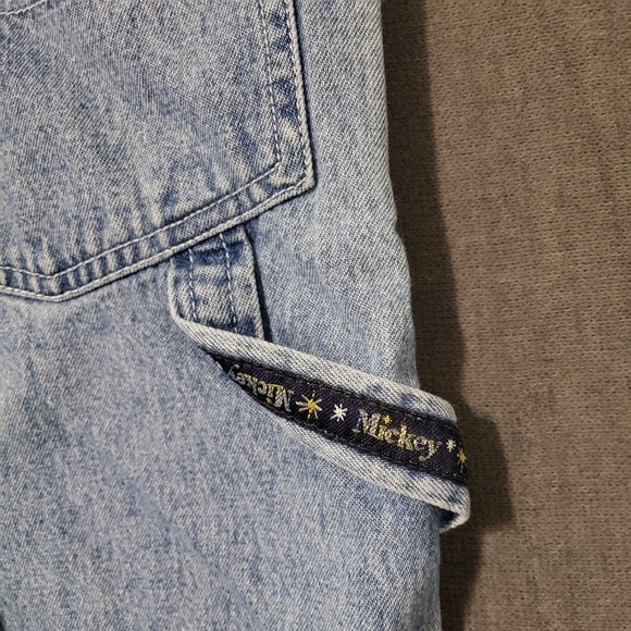 VTG Mickey Unlimited Overalls Womens Size Large Embroidered Cotton Minnie Pluto - Picture 14 of 16